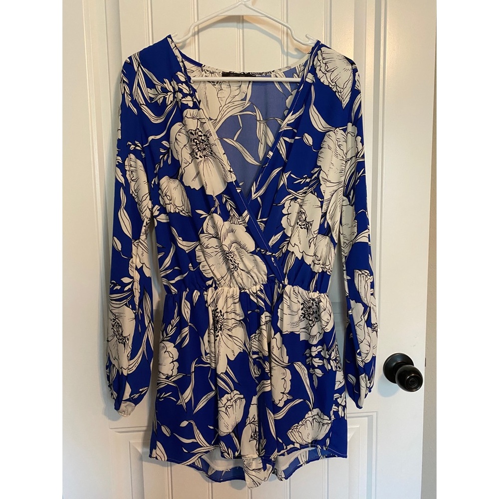 Blue Floral Romper
